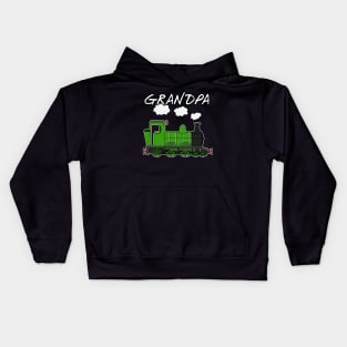 Father's Day Steam Train Grandpa Kids Hoodie